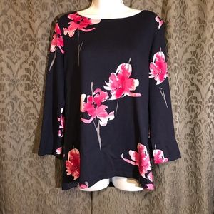 Joules long sleeve Floral blue & pink shirt